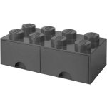 LEGO® úložný box 8 se zásuvkou 25 x 50 x 18 cm tmavě šedá – Hledejceny.cz