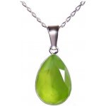 Swarovski Elements Pear rhodiovaný (přívěsek + řetízek) zelená slzička, kapka 54035.3 Emerald zelená – Hledejceny.cz