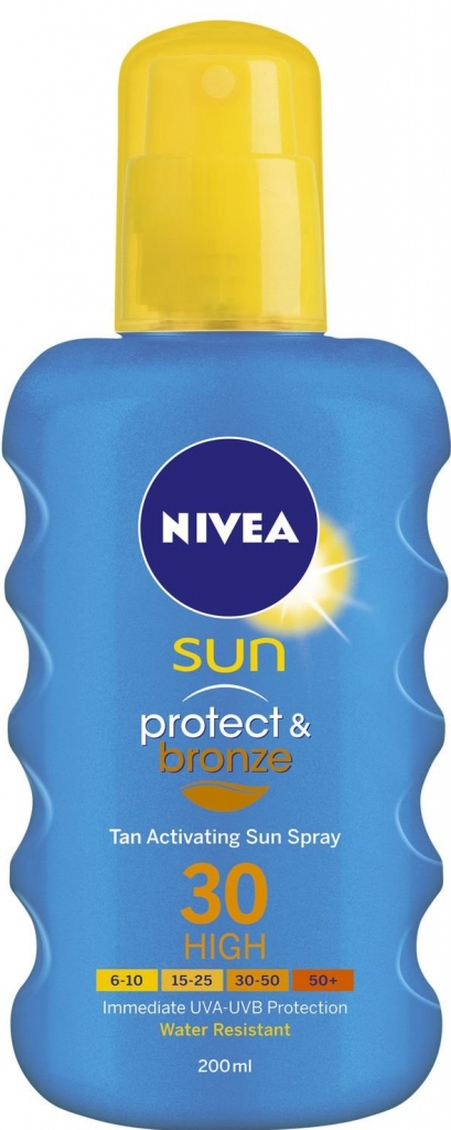 Nivea Sun Protect & Bronze Sun Spray intenzivní sprej na opalování SPF30 200 ml