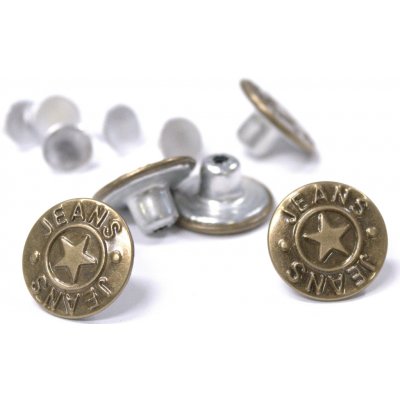 Knoflík natloukací jeansový 124501 17mm staromosaz – Hledejceny.cz