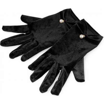 Prima obchod Společenské rukavice sametové s perlou barva černá – Zboží Dáma