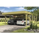 SKAN HOLZ Přístřešek na auto Friesland dvojitý 557 x 708 cm impregnovaný – HobbyKompas.cz