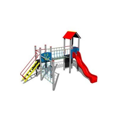 Playground System HŘIŠTĚ sestava se skluzavkou a šplháním 4U238K-15 - celokovová – Hledejceny.cz