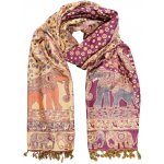 Elefant šála 02 purpurovo zlatá – Zboží Dáma