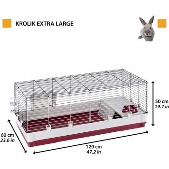 Ferplast Klec KROLIK XL s výbavou králík 120 x 60 x 50 cm od 1 857 Kč -  Heureka.cz