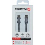 Swissten 71527201 Textile datový kabel USB-C 1,2 m – Zboží Mobilmania