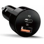 GENIUS autonabíječka PD-36AC-Car, 36W (2x18W), rychlé nabíjení, USB-C PD3.0, USB-A QC3.0, černá