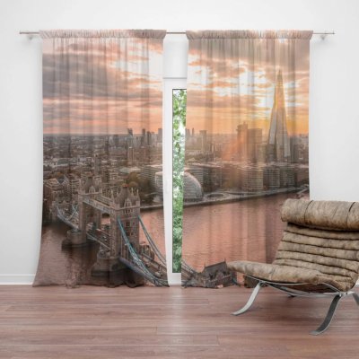 Závěsy Londýn City of London: 2 ks - 140x250 cm - Sablio – Hledejceny.cz