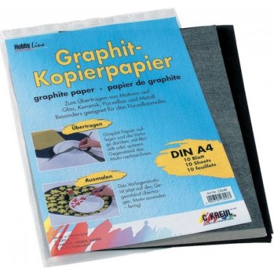 Kreul Kopírovací papír pro přenos motivů na kov, porcelán, keramiku a sklo grafit, 10 listů, A4 – Zboží Dáma