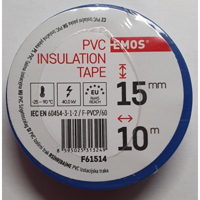 Emos F61514 páska izolační PVC 15 mm x 10 m modrá – HobbyKompas.cz