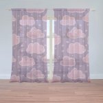 Sablio Záclony Růžové obláčky: 2ks 150x250cm – Hledejceny.cz