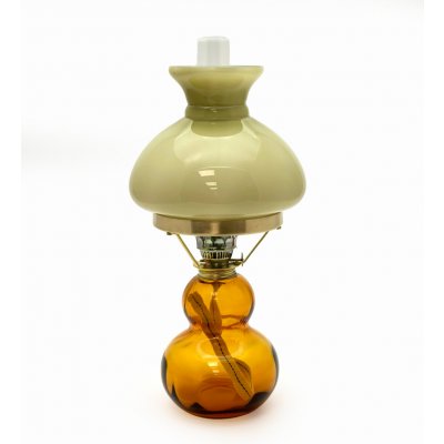 Floriánova huť Petrolejová lampa Zuzana - amber - komplet 1 – Zboží Mobilmania