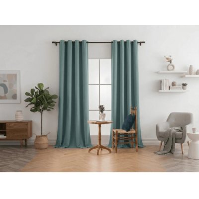 Zatemňovací závěs DREAM VELVET 140x250 cm, modrozelený Zavěšení: Kovové kroužky – Hledejceny.cz