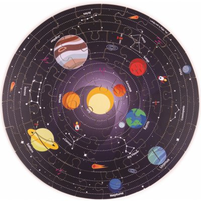 Bigjigs Toys Kulaté podlahové puzzle Sluneční soustava 50 dílků – Sleviste.cz