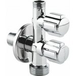 Ventil rohový dvojitý 1/2,x3/8,x3/4,, s rozetou, chrom – Hledejceny.cz