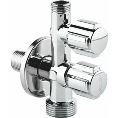 Ventil rohový dvojitý 1/2,x3/8,x3/4,, s rozetou, chrom – Hledejceny.cz