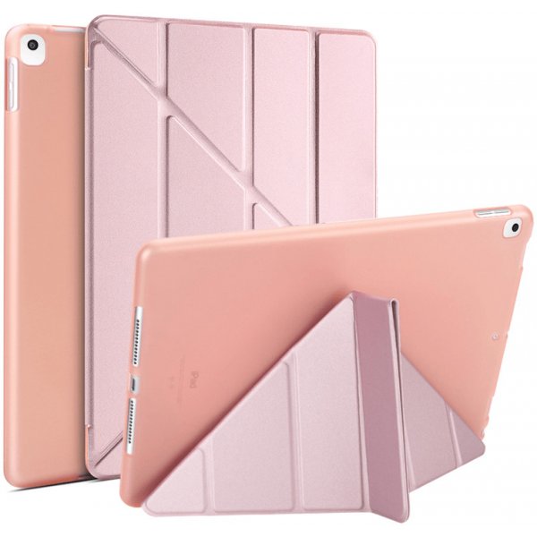 Pouzdro na tablet SES 2v1 Smart flip cover + zadní silikonový ochranný obal pro Apple iPad 10.2" 2019 7. gen erace růžový 6476