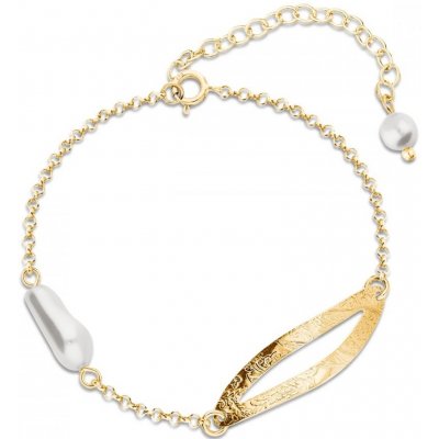 Spark stříbrný pozlacený bílý perlový Lulu BDG5844W White Pearl – Zboží Mobilmania