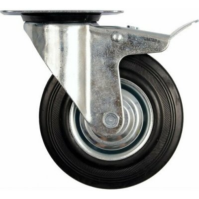 Kolečko otočné s brzdou, gumové 150kg 200/46/235mm – Hledejceny.cz
