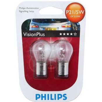 Philips VisionPlus 12499VPB2 P21/5W BAY15d 12V 21/5W