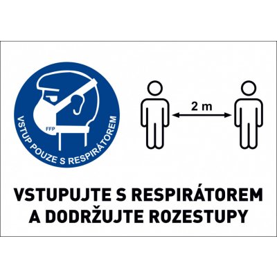 Samolepka výstražná "VSTUP S RESPIRÁTOREM" A5 vnitřní – Zboží Mobilmania