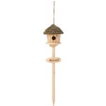 Přírodní dřevěná ptáčí budka na stojanu Welcome – 17*17*72 cm - J-Line by Jolipa – Hledejceny.cz