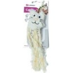 Flamingo hračka pro kočku hlava kočky s třásněmi a s catnipem bílá 21 cm – Hledejceny.cz