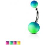 Piercingate piercing do pupíku gumové kuličky PBK00183 fialová růžová kuličky – Zboží Dáma