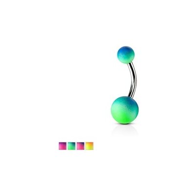 Piercingate piercing do pupíku gumové kuličky PBK00183 fialová růžová kuličky – Zboží Dáma