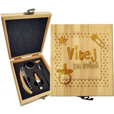 Sablio Dárková sada na víno Vítej na světě 3: 147×168×49 mm – Hledejceny.cz