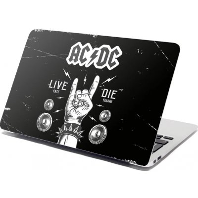 Sablio Samolepka na notebook ACDC Live fast, die young - 29x20 cm – Zboží Živě