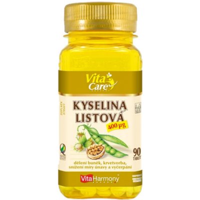 VitaHarmony Kyselina listová methylfolát Bioaktivní 400 µg 90 tablet – Hledejceny.cz