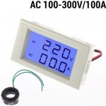 Neven D69-2042 AC 100-300V/100A 2v1 LCD digitální ampérmetr/voltmetr panelový – HobbyKompas.cz