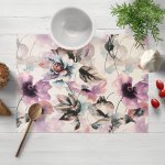 Biante Sametové prostírání Tamara TMR-050 Abstraktní fialové květiny na smetanovém 30x40cm – Zboží Dáma