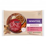 Purina one Adult Mini Sensitive Losos ve šťávě 4 x 85 g – Sleviste.cz