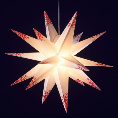 STERNTALER Dekorační hvězda venkovní 18cípá bílo-červená - 7922