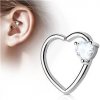 Piercing Šperky4U piercing do nosu ucha srdce čirý kamínek N0058-C