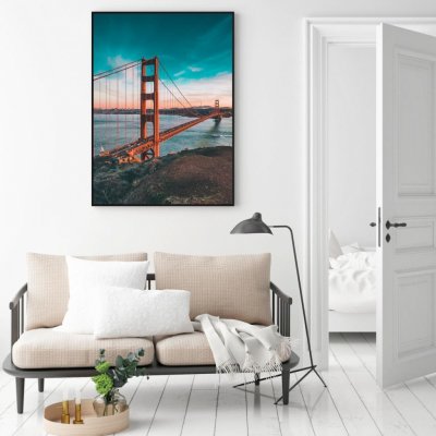 Plakát - Golden Bridge, velikost 40x40 cm