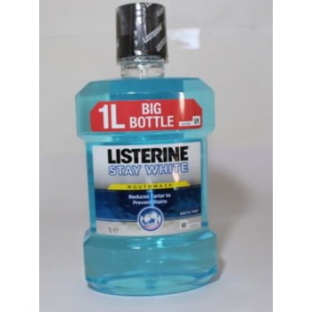 Listerine Stay White ústní voda s bělicím účinkem příchuť Artic Mint (Antibacterial Mouthwash) 1000 ml