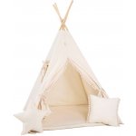 ELIS DESIGN standard Set teepee stan Krémový s bambulkami – Sleviste.cz