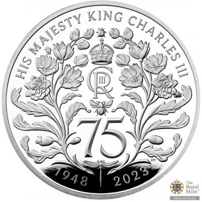 The Royal Mint Limited Stříbrná mince 75. narozeniny krále Karla III. UK 2023 proof 28,28 g – Zboží Mobilmania