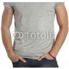 Tapety WEBLUX Fototapeta plátno man wearing blank t 65658048 muž nosí prázdné t 240 x 174 cm