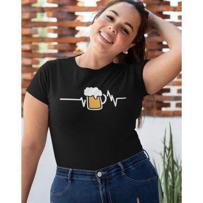 Dámské tričko s potiskem pivo zelená – Sleviste.cz