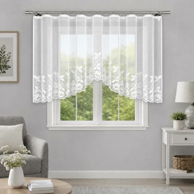 Dekorační žakárová záclona s řasící páskou LIZBETH 110 bílá 300x110 cm MyBestHome – Hledejceny.cz
