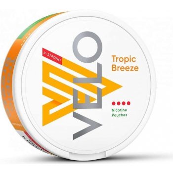 British American Tobacco Velo Tropic Breeze Tropické ovoce X-Strong 15,5 mg/g 20 sáčků