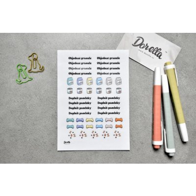 Dorella samolepky Granule a pamlsky A6 - 1 arch – Zboží Živě