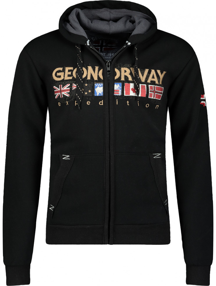 GEOGRAPHICAL NORWAY mikina GOUKY MEN 100 EO černá