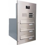 3x poštovní schránka B-042 k zazdění do sloupku + čelní deska s 3x zvonkem a kamerou ABB - NEREZ / šedá – Hledejceny.cz