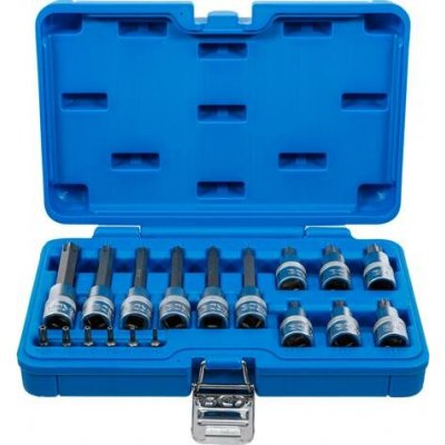 BGS 5174, Sada nástrčných hlavic | 6,3 mm (1/4") / 12,5 mm (1/2") | T-profil (pro Torx) s otvorem | 18dílná – Sleviste.cz