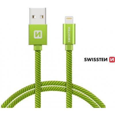 Swissten 71523307 datový USB - (LIGHTNING), 2m, zelený – Zboží Mobilmania